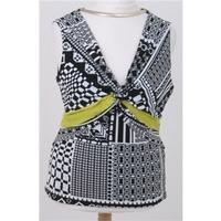 Debenhams - Size: 16 - Black and white top with necklace detail