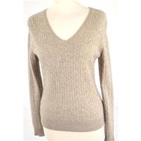 Deane & White Size M Biscuit Cable Ribbed Cashmere Jumper