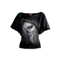 Dead Hand Boat Neck Bat Sleeve Top - Size: M