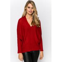 deep v neck batwing pullover