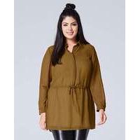 Deep Khaki Longline Shirt