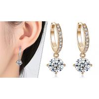 Delicate Drop Earrings With Simulated Crystals - 2 Colours