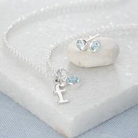 December Birthstone Jewellery Set (Blue Topaz)