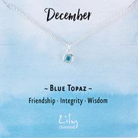 December Birthstone Necklace (Blue Topaz)