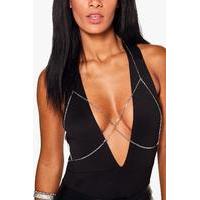 delicate bralet body chain silver