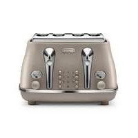 delonghi elements 4 slice beige toaster