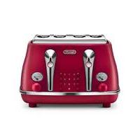 delonghi elements 4 slice red toaster