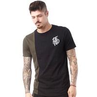 DFND London Mens Kraft Cut And Sew T-Shirt Black/Khaki
