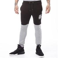 DFND London Mens Dunner Cut And Sew Skinny Fit Joggers Grey Marl/Black