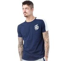 dfnd london mens bow cut and sew t shirt navy