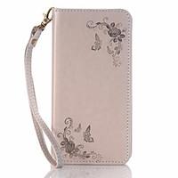 Diagonal Flower Pattern Magnetic Card Built-in Pattern Flip Lanyard Leather Case for iPhone 6/6S /5/5S/5E/5C