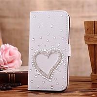 Diamonds Crystal LOVE PU Leather Full Body Case with Stand and Card Slot for Samsung GALAXY S4 Mini I9190