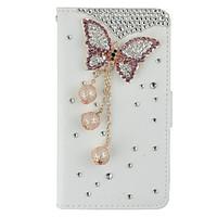 Diamond Crystal Jewel butterfly PU Leather Case With Card Slots and Magnetic Closure For Samsung Galaxy Note5/4/3