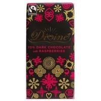 Divine Chocolate Dark Choc with Raspberries 100g