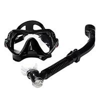 Diving Masks Snorkels Swim Mask Goggle Snorkel Set Dry Top Diving / Snorkeling Glass silicone-SBART