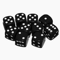 Dice Classic Black/ White Spots