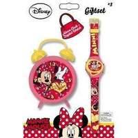 Disney Minnie Mouse Alarm Clock And Wrist Watch Set
