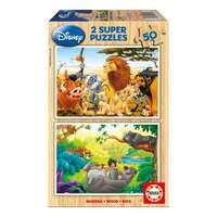 Disney Animal Friends 2 Super Lion King & Jungle Book 50pcs Wooden Jigsaw Puzzles (13144)