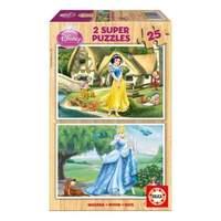 disney princess 2 super cinderella snow white 25pcs wooden jigsaw puzz ...