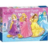 Disney Princess 4 Shaped Puzzles