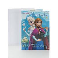 Disney Frozen Granddaughter Birthday Card with Colour in