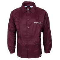 diamond og script coaches jacket burgundy