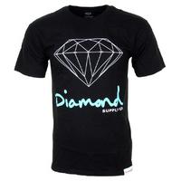 diamond sign logo t shirt black