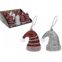 Diamante Santa Hats Set Of 2 Assorted