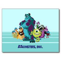 Disney Monsters Inc Characters Postcard