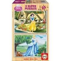 Disney Princess 2 Super Cinderella & Snow White 25 Piece Wooden Jigsaw Puzzles