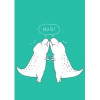 dino hug birthday card od1004