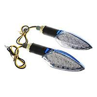 DIY Waterproof 15-LED Turn Signals Yellow Light for Motorcycles Blue(DC12-16V 2W 2-Piece)