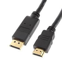 DisplayPort Male to HDMI V1.3 Male Cable Gold-Plated Black (1.8M)