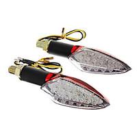 DIY Waterproof 15-LED Turn Signals Yellow Light for Motorcycles Red(DC12-16V 2W 2-Piece)