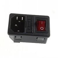 diy 3 pin 10a 250v ac power socket outlet fuse holder with indicator