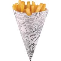 Disposable Newspaper Print Paper Chip Cones Pack of 1000
