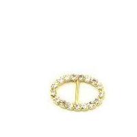 Diamante Oval Buckle 15mm x 9mm Gold