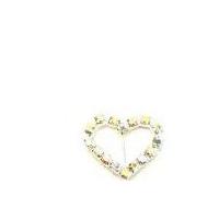 Diamante Heart Buckle 29mm x 25mm Aurora