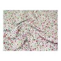 Ditsy Floral Print Cotton Poplin Fabric Pinks & Greens
