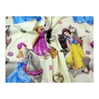 Disney Princesses Print Cotton Disney Fabric Cream