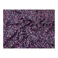 Ditsy Floral Print Viscose Dress Fabric Navy & Pink