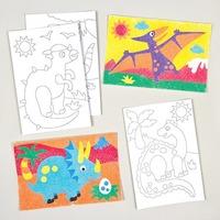 Dinosaur Sand Art Pictures (Pack of 8)