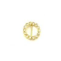 Diamante Round Buckle 18mm Gold