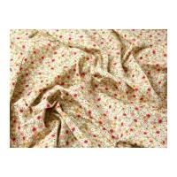 Ditsy Floral Print Cotton Poplin Dress Fabric Beige
