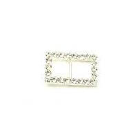 diamante rectangle buckle 23mm x 15mm silver