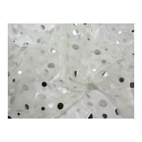 Disco Sequin Voile Fabric Ivory
