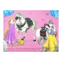 Disney Princesses Print Cotton Disney Fabric Pink