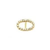 diamante oval buckle 23mm x 15mm gold