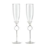 diamond ring engagement or wedding champagne glasses