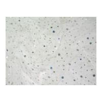 Diamante Sequin Voile Fabric White